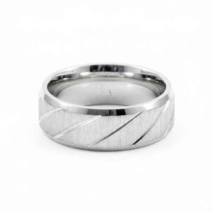 Minimalistický prsteň s prúžkami z ocele C013 – Obrázok 1