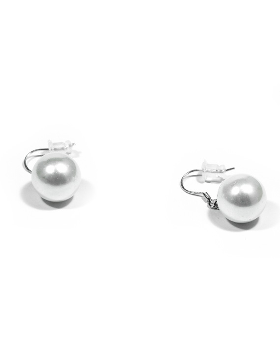 Strieborné visiace náušnice perly 12mm A053