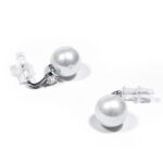 Strieborné náušnice 12mm perly so zirkónom A060