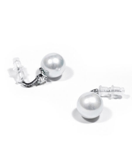 Strieborné náušnice 12mm perly so zirkónom A060