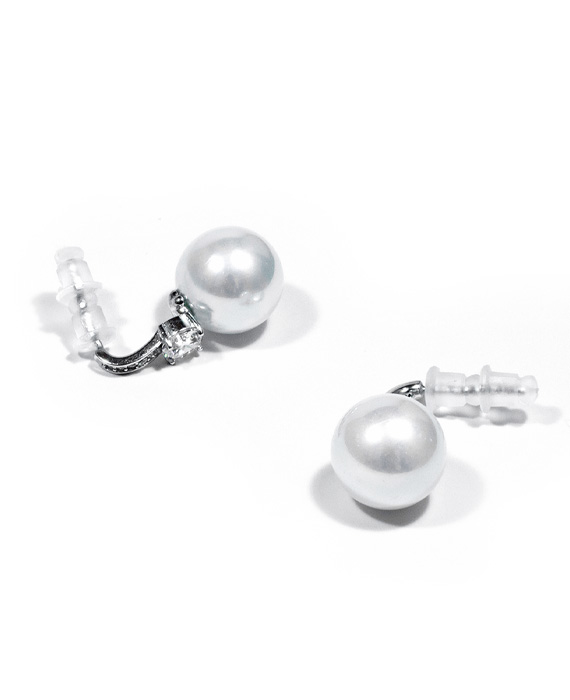Strieborné náušnice 12mm perly so zirkónom A060