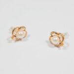 Perlové napichovacie náušnice rose gold A006