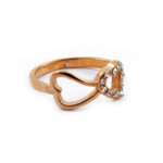 Oceľový prsteň srdiečka rose gold C011-25