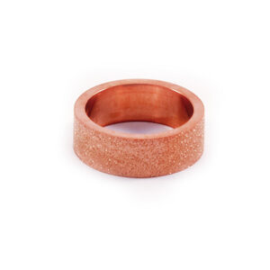 Minimalistický prsteň s trblietavým povrchom rose gold C014-2T