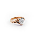 Prsteň s trblietavým srdiečkom rose gold C031-2T