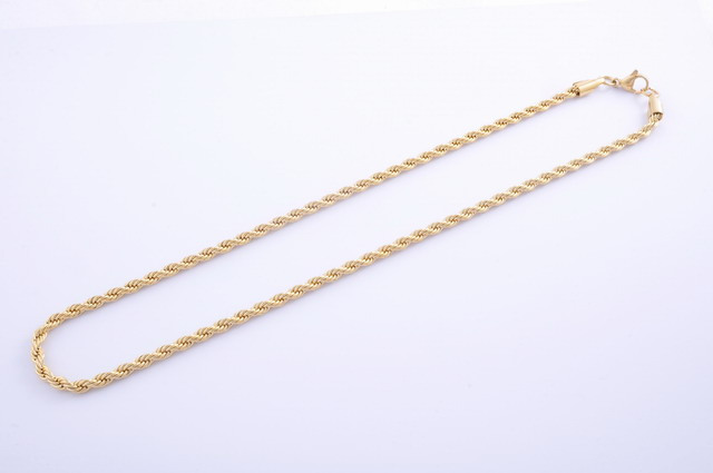 Valis retiazka 4 mm z chirurgickej ocele zlatá 47cm E023