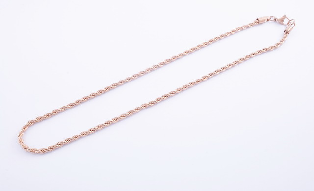 Valis retiazka 4 mm z chirurgickej ocele rose gold 47cm E023-25