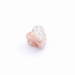 Oceľový prívesok – srdce s krištálmi rose gold E036-2T