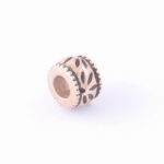Oceľový prívesok – vintage kvetinový motív rose gold E049-2B