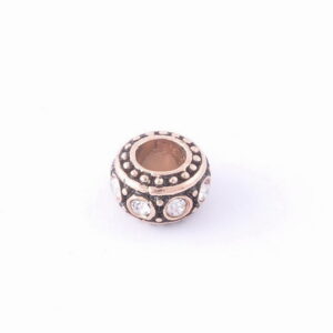 Oceľový prívesok – rose gold kruh s krištáľmi E055-2B