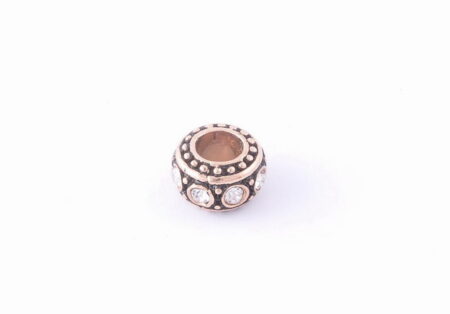 Oceľový prívesok – rose gold kruh s krištáľmi E055-2B