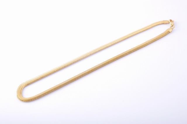 Rybia kosť retiazka 5 mm z chirurgickej ocele zlatá 40cm E057