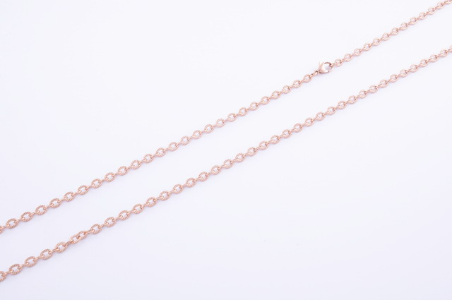Pilovaná retiazka 4 mm z chirurgickej ocele rose gold 80cm E058-25