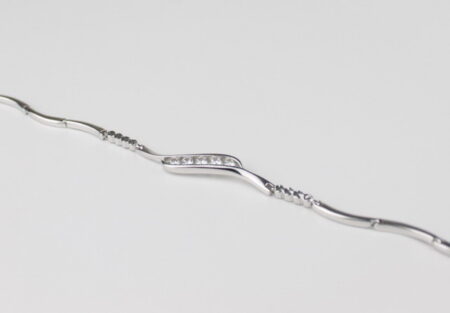Strieborný náramok z tenkých segmentov 16+2cm F007