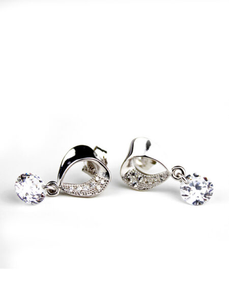 Elegantné strieborné náušnice so zirkónmi F038R Elegantné strieborné náušnice so zirkónmi F038R