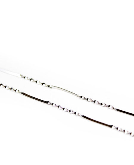 Strieborná retiazka plochý hadík 45+3cm F057