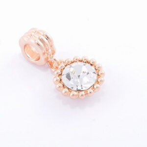 Prívesok – rose gold s čírym krištáľom G004-2T