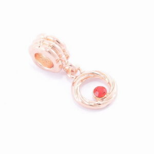 Prívesok – rose gold s červeným kamienkom G006-2R