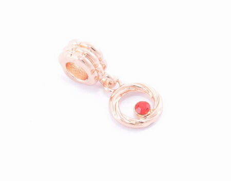 Prívesok – rose gold s červeným kamienkom G006-2R