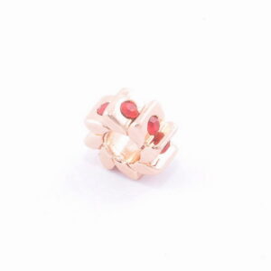 Prívesok – tenký rosegold červenými kamienkami G010-2R