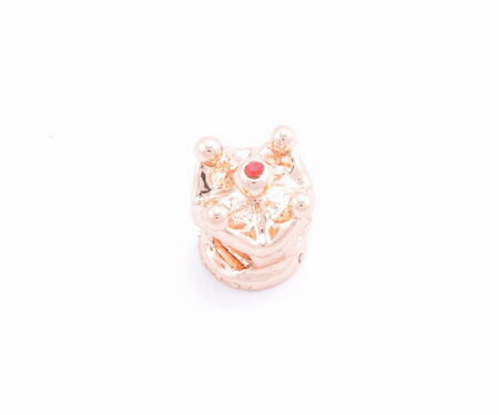 Prívesok – rose gold korunka s červeným kamienkom G063-2R