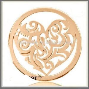 Náhrdelník srdce rose gold s ornamentmi G108-2X