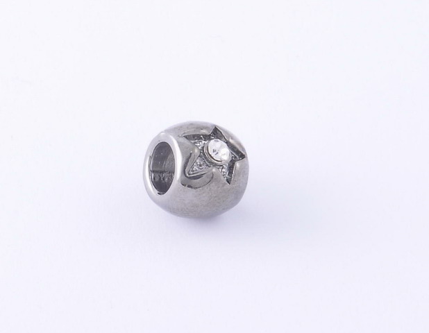 Prívesok – lesklý s hviezdou gunmetal strieborno-čierny G124-9T