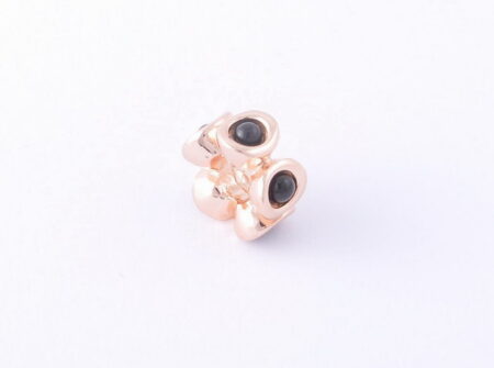 Prívesok – tenký s čiernymi perličkami rose gold G128-2B