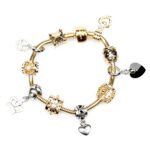 Zlatý náramok s desiatimi príveskami G157-0X