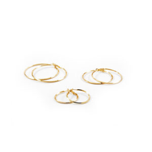 Set 3 zlatých kruhových náušníc I003