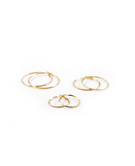 Set 3 zlatých kruhových náušníc I003