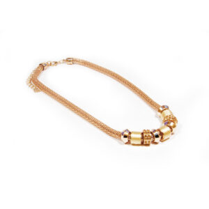 Chunky náhrdelník rose gold s príveskami I007-25