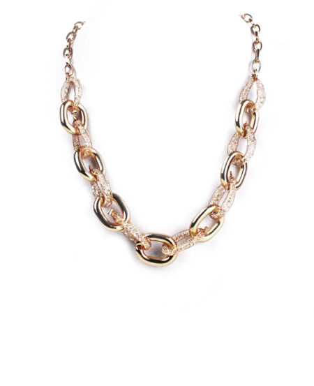 Chunky náhrdelník v tvare reťaze rose gold J007