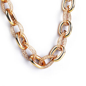 Chunky náhrdelník v tvare reťaze rose gold J007