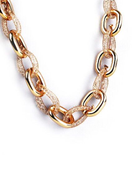 Chunky náhrdelník v tvare reťaze rose gold J007