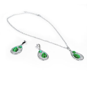 Set so zeleným mačacím okom L015-15