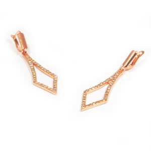 Geometrické visiace náušnice rose gold L018-25