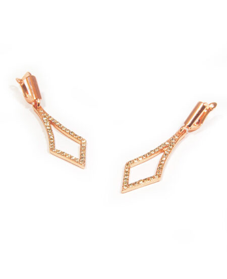 Geometrické visiace náušnice rose gold L018-25