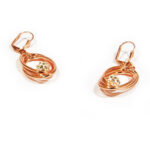 Visiace náušnice s kryštálovou guľôčkou rose gold L019-25