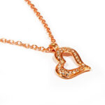 Náhrdelník so srdiečkom rose gold L025-25