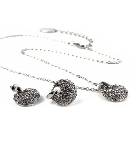Trblietavý krúžkový set s kryštálmi M022