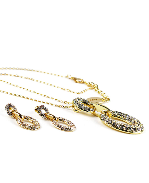 Set pozlátených šperkov s kryštálmi M025