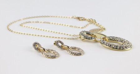 Set pozlátených šperkov s kryštálmi M025
