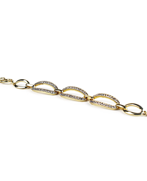 Náramok pozlátený zlatom s oválnymi krúžkami M027
