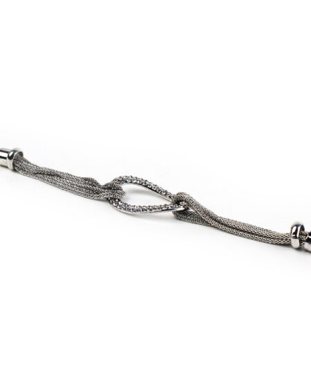 Trblietavý ródiovaný náramok M028
