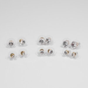 Set 6 párov lesklých napichovacích náušníc rose gold N026-25