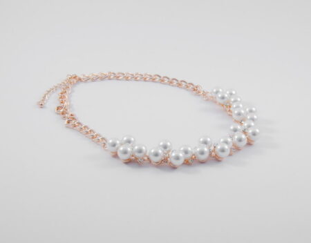 Náhrdelník s perličkami rose gold N049-25