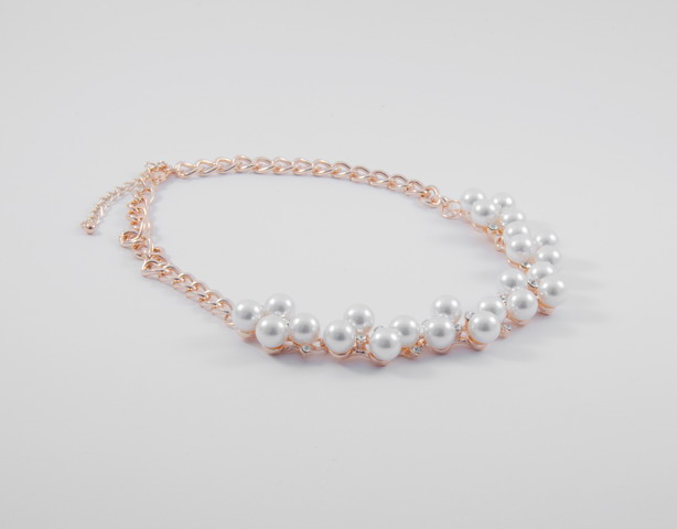 Náhrdelník s perličkami rose gold N049-25
