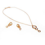 Oceľový set krúžky Rose gold S010-25