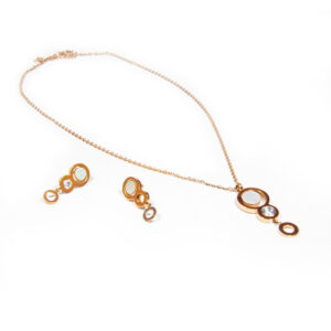 Oceľový set krúžky Rose gold S010-25
